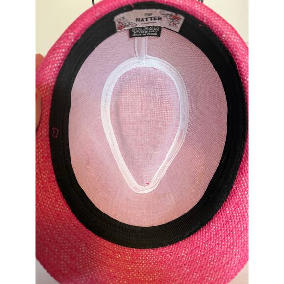 The Hatter Co OS Tweed Classic Cuban Style Fedora Pink Hat Beach Travel Retro - Picture 5 of 6